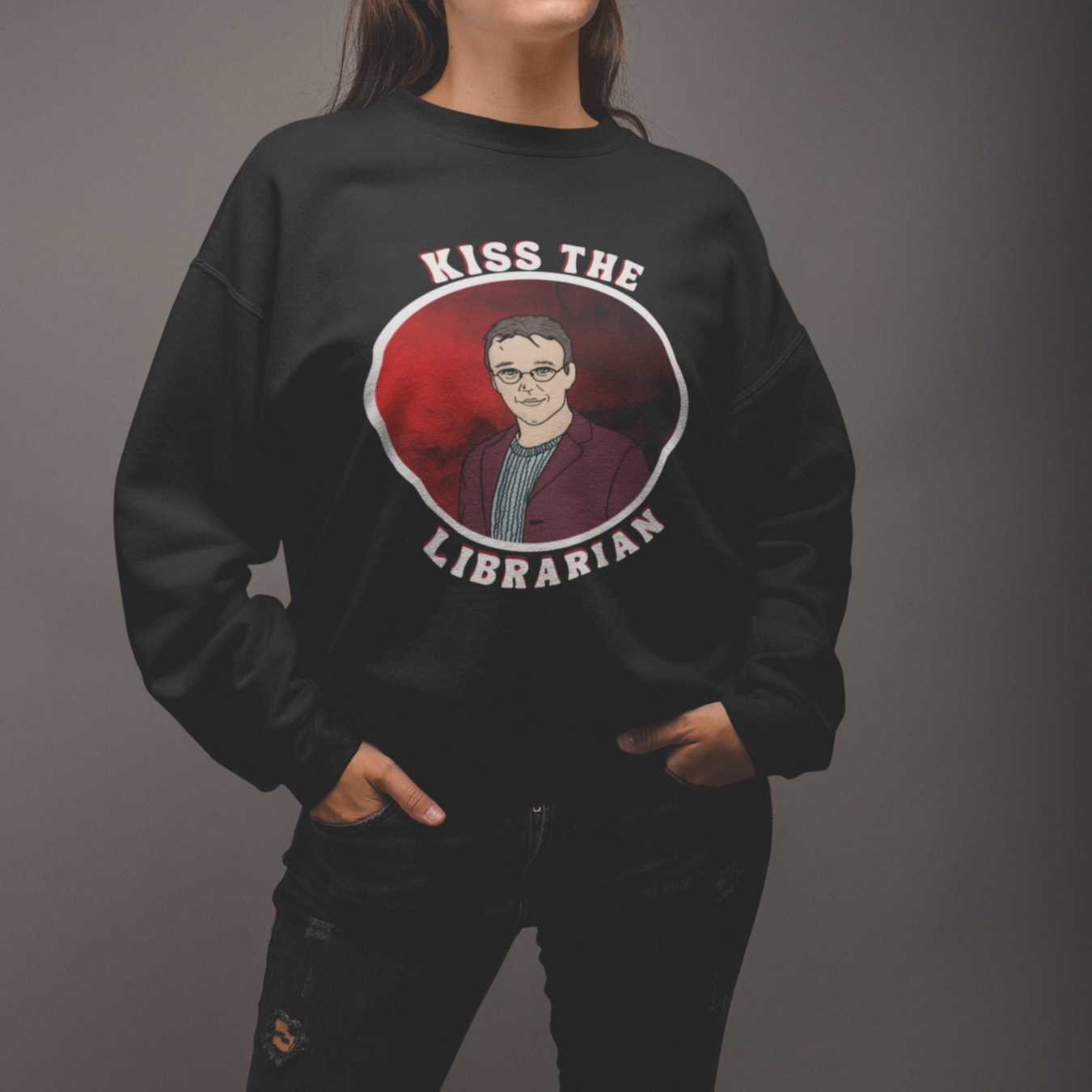 Kiss The Librarian Giles Heavy Comfy Sweatshirt