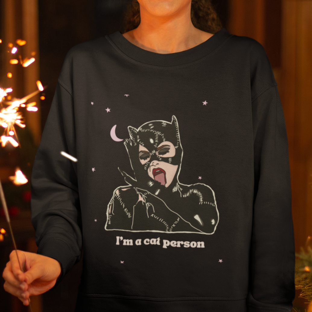 "I'm a Cat Person" Comfy Crewneck Sweatshirt