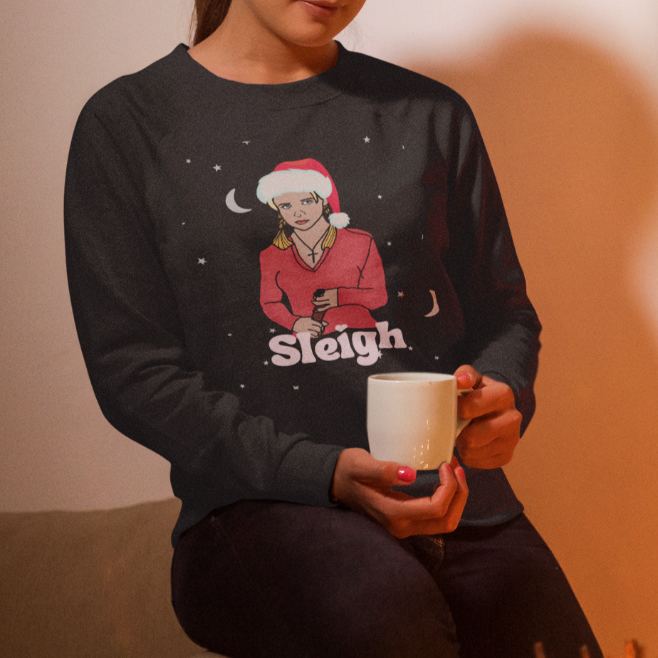 Sleigh Buffy Christmas Unisex Heavy Blend™ Crewneck Sweatshirt